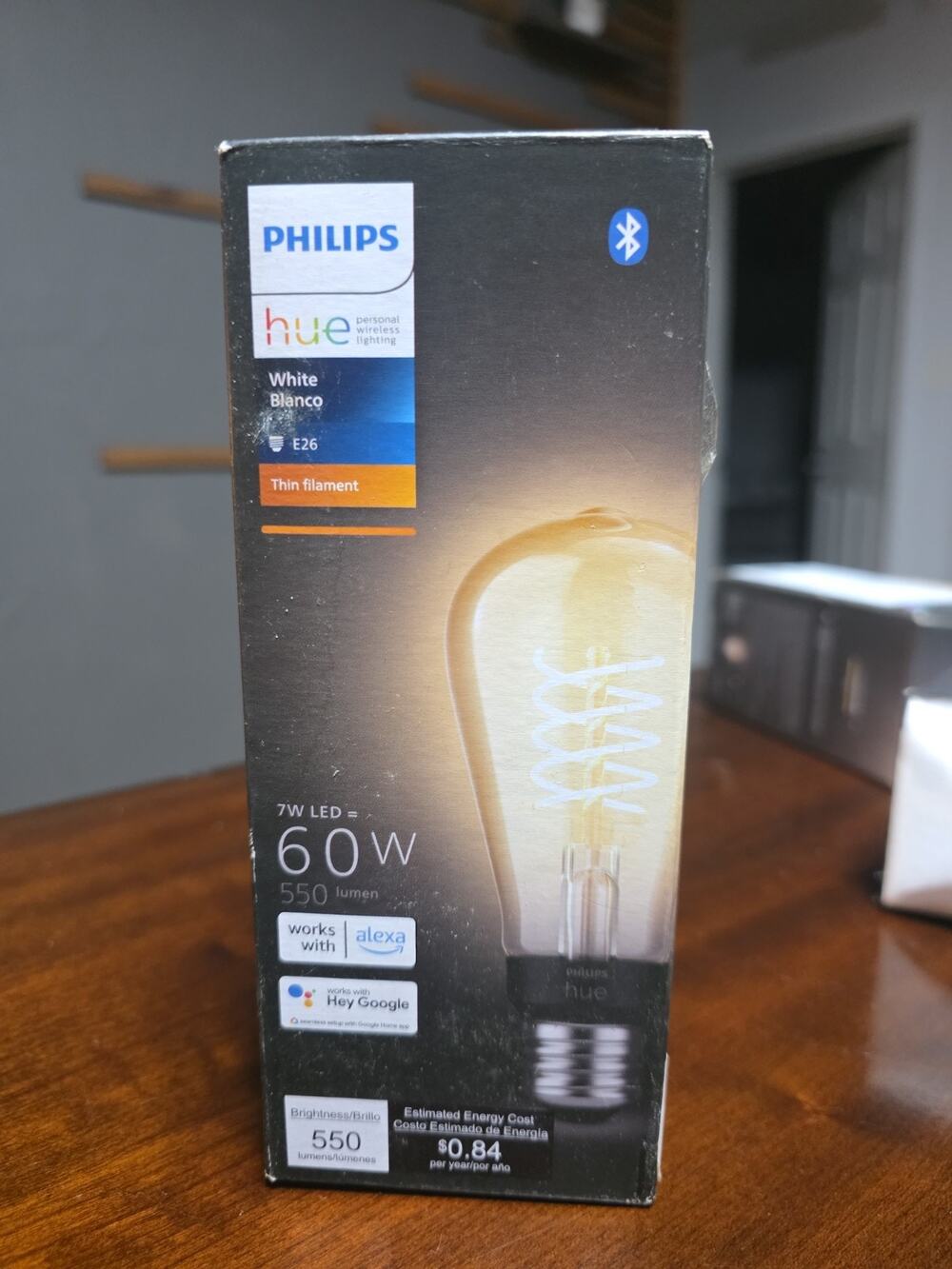 Philips Hue White Thin Filament E26 LED smart bulb 60w